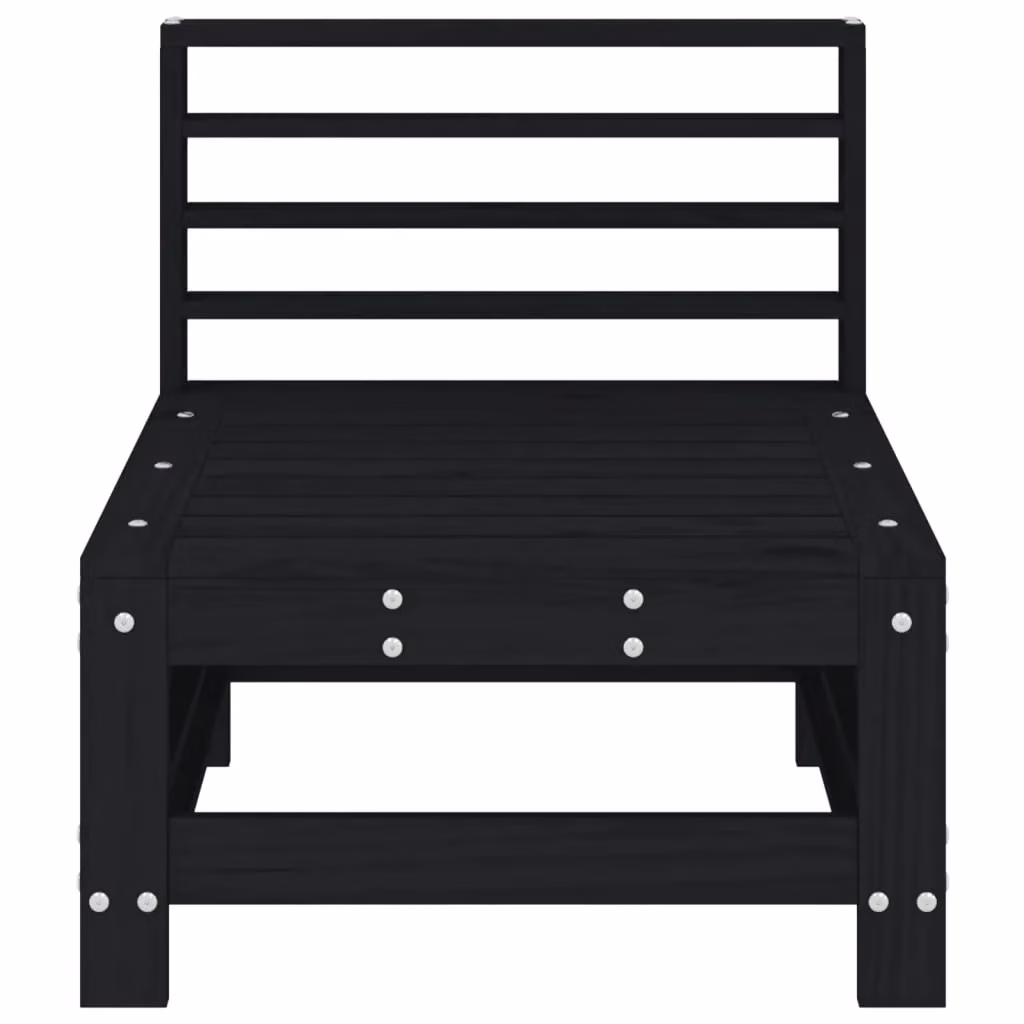 Berkfield Home Garden Rustic Black Solid Wood Pine Middle Sofa – 3