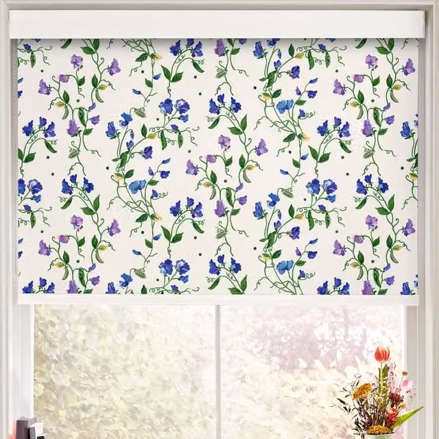 Cath Kidston Sweet Pea Made to Measure Roller Blind in Purple and Multicolour Floral Polyester