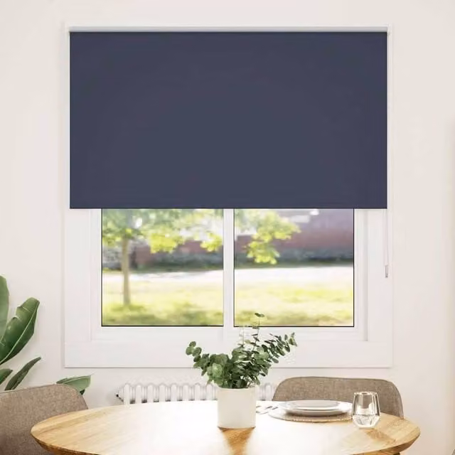 Berkfield Home Blue Blackout Thermal Insulating Roller Blind, W: 110 cm, H: 210 cm