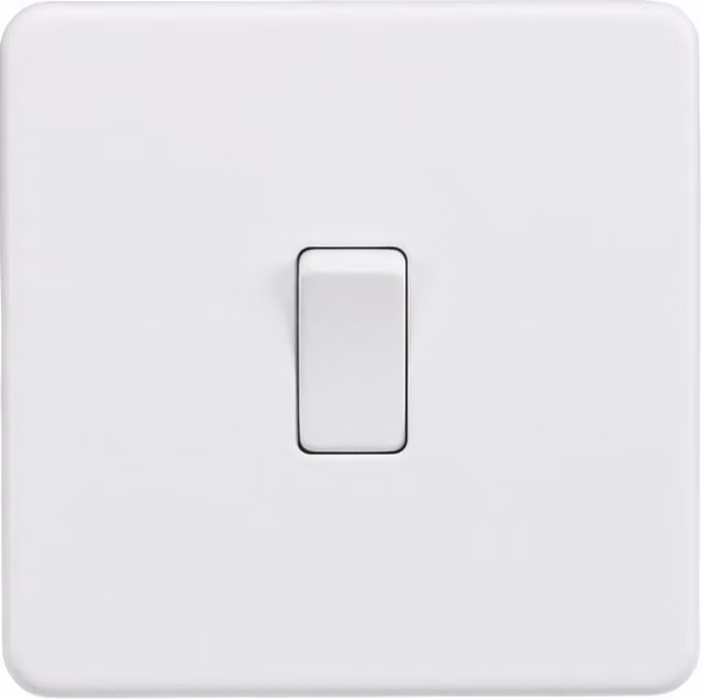 Knightsbridge SF1200MW Screwless 10AX 1G Intermediate Switch in Matt White