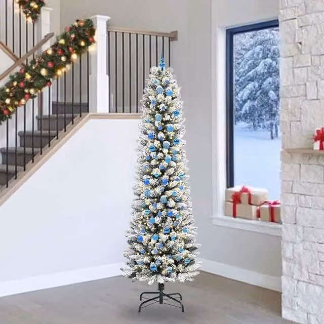 Berkfield Home Artificial Christmas Tree with 300 LEDs in Green, White and Black, Height: 240 cm – 1