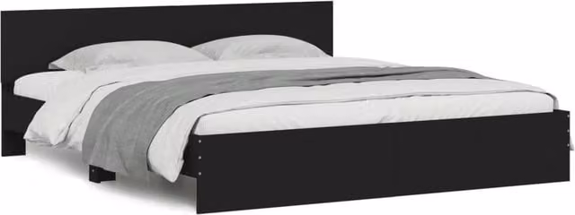 Berkfield Home Super King Bed Frame in Black, 180 x 200 cm