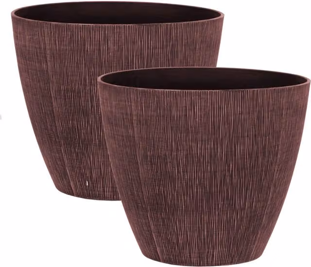 Simpa Allure Textured Plastic Planter Tubs, Set of 2, Pink