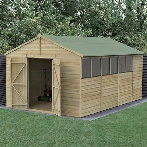 Forest Garden Classic Gable Wooden Shed in Brown or Green – 2