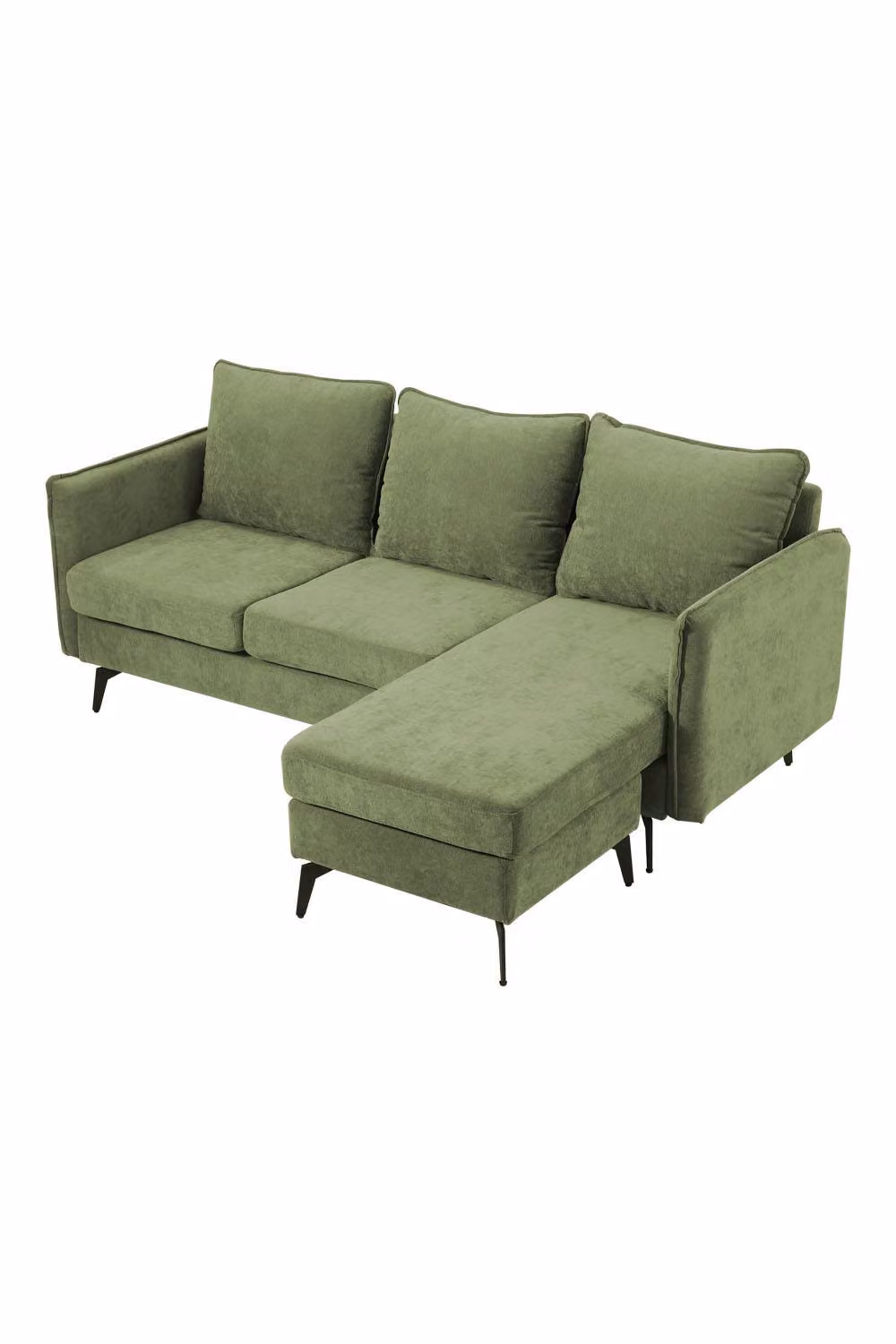 Garden Sanctuary Reversible 3-Seater L-Shape Corner Sectional Sofa in Green Fabric with Scatter Cushions – 2