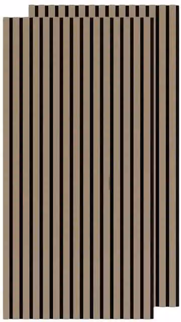 VOGREX 2-Pack 3D Fluted Wood Slat Acoustic Wall Panels in Brown – 1