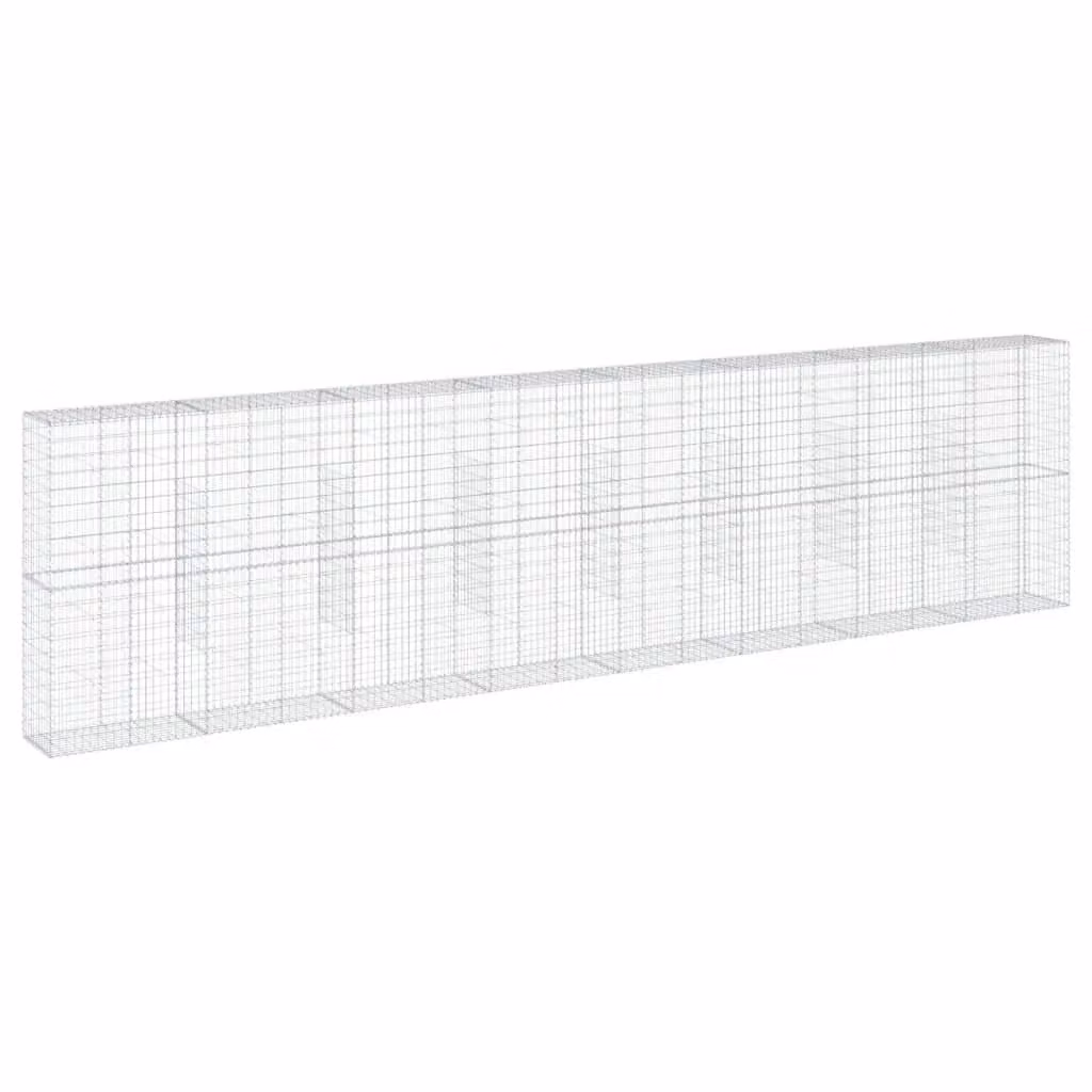 Berkfield Home Gabion Basket with Cover in Silver Galvanised Steel, W/D/H: 800 x 50 x 200 cm – 2