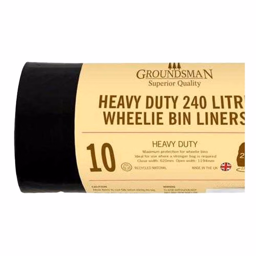Groundsman Black Wheelie Bin Liners, Pack of 10 – 2