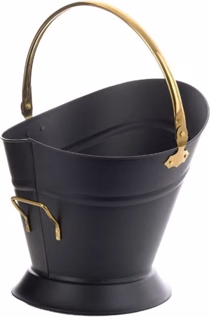 Leecroft Waterloo Bucket in Black and Brass, Diameter: 40.64 cm