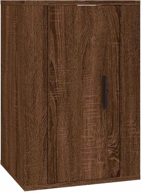Berkfield Home Wall Mounted TV Cabinet in Brown Oak, W/D/H: 40 x 34.5 x 60 cm