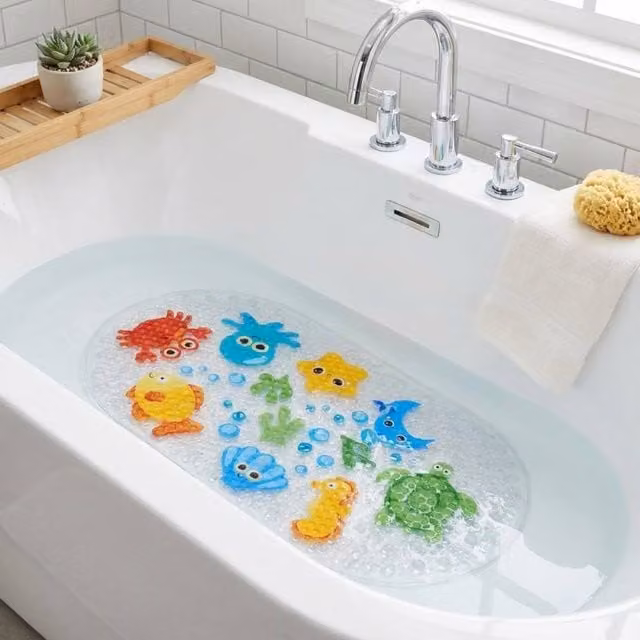 Garden Greatness Sea Animals Non-Slip Bath Mat, Multicolour Transparent, W/D: 70 x 40 cm