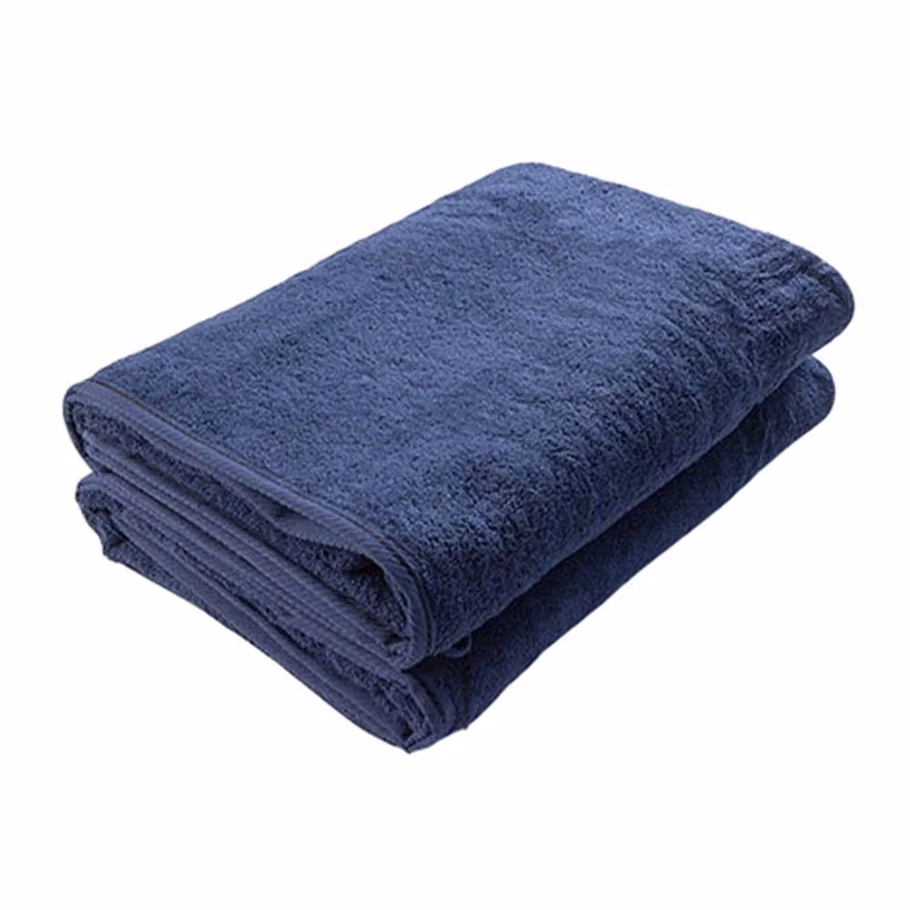 ARTG Navy Blue Fluffy Cotton Terrycloth Bath Towel – 2