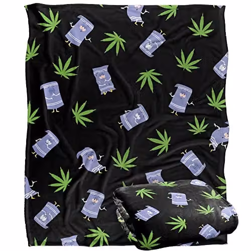 LOGOVISION South Park Towlie Pattern Super Soft Fleece Throw Blanket, White, W/D/H: 152 x 127 cm