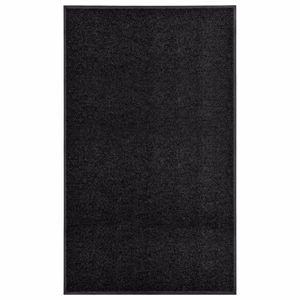 Berkfield Home Washable Non-Slip Black Doormat W/D/H: 90 x 150 cm – 2