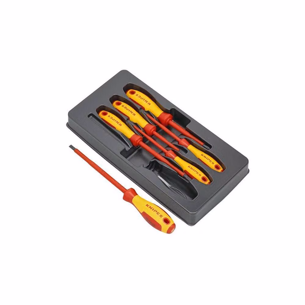 Knipex 6 Piece VDE Screwdriver Set in Red, Transparent and Multicolour Steel – 3
