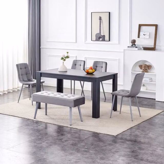 Kosy Koala Arrow Dining Set with Table, Chairs and Bench in Charcoal Grey