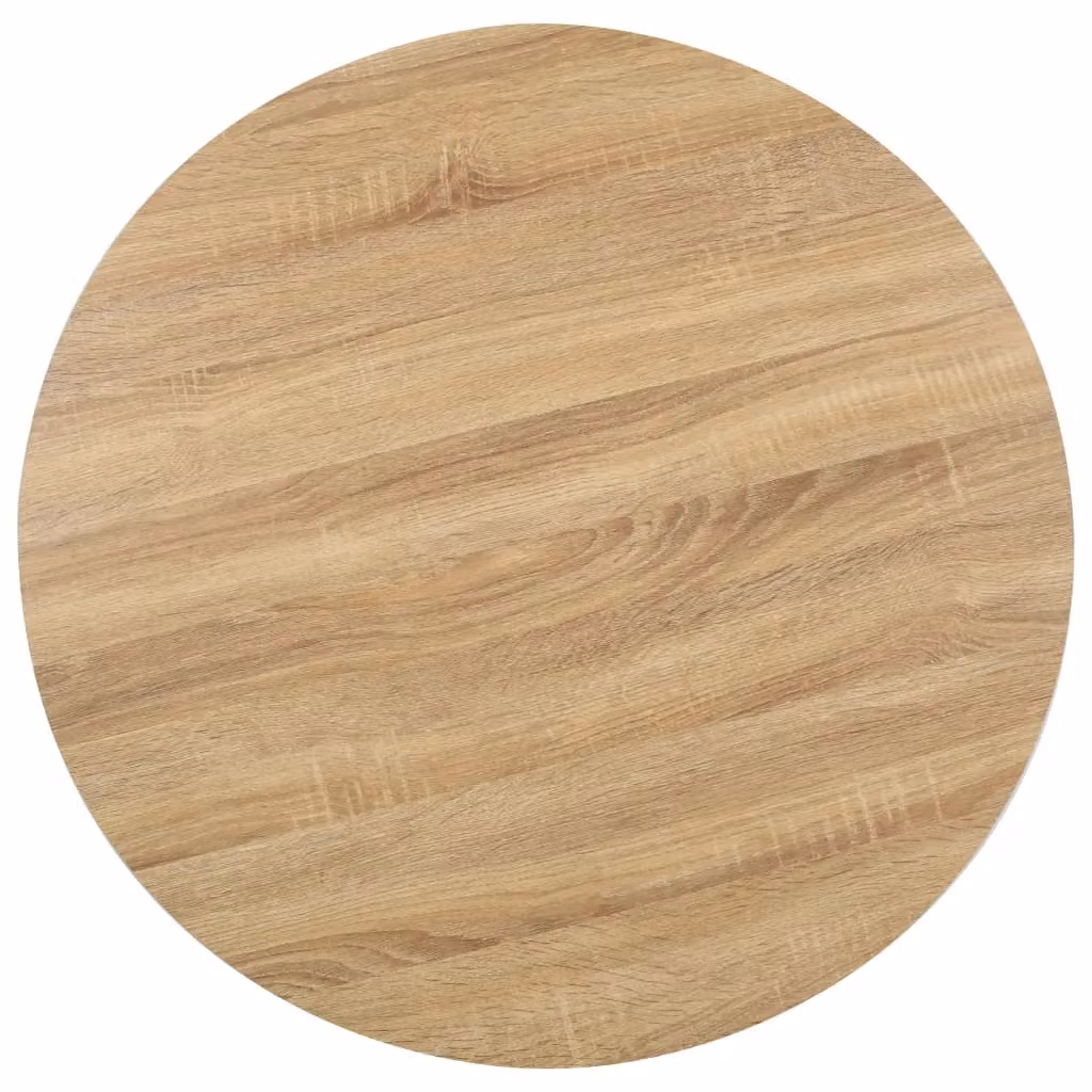 Berkfield Home Round Bistro Table in Light Brown MDF with Metal Central Column, H 75 cm x W 80 cm x D 80 cm – 2