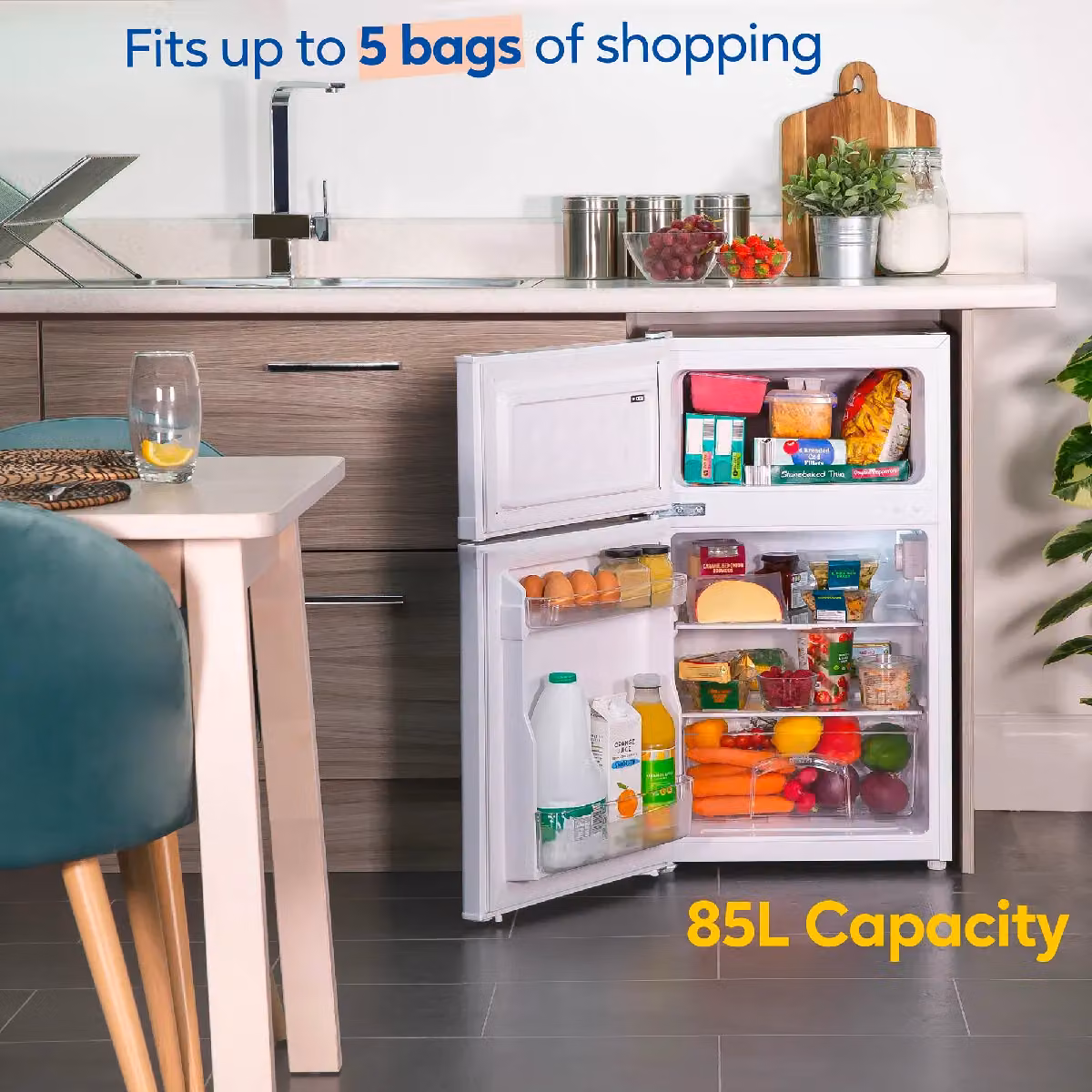 Russell Hobbs 85L Undercounter Fridge Freezer in White – 3