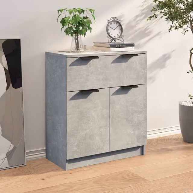 Berkfield Home Sideboard in Concrete Grey, W/D/H: 60 x 30 x 70 cm – 1