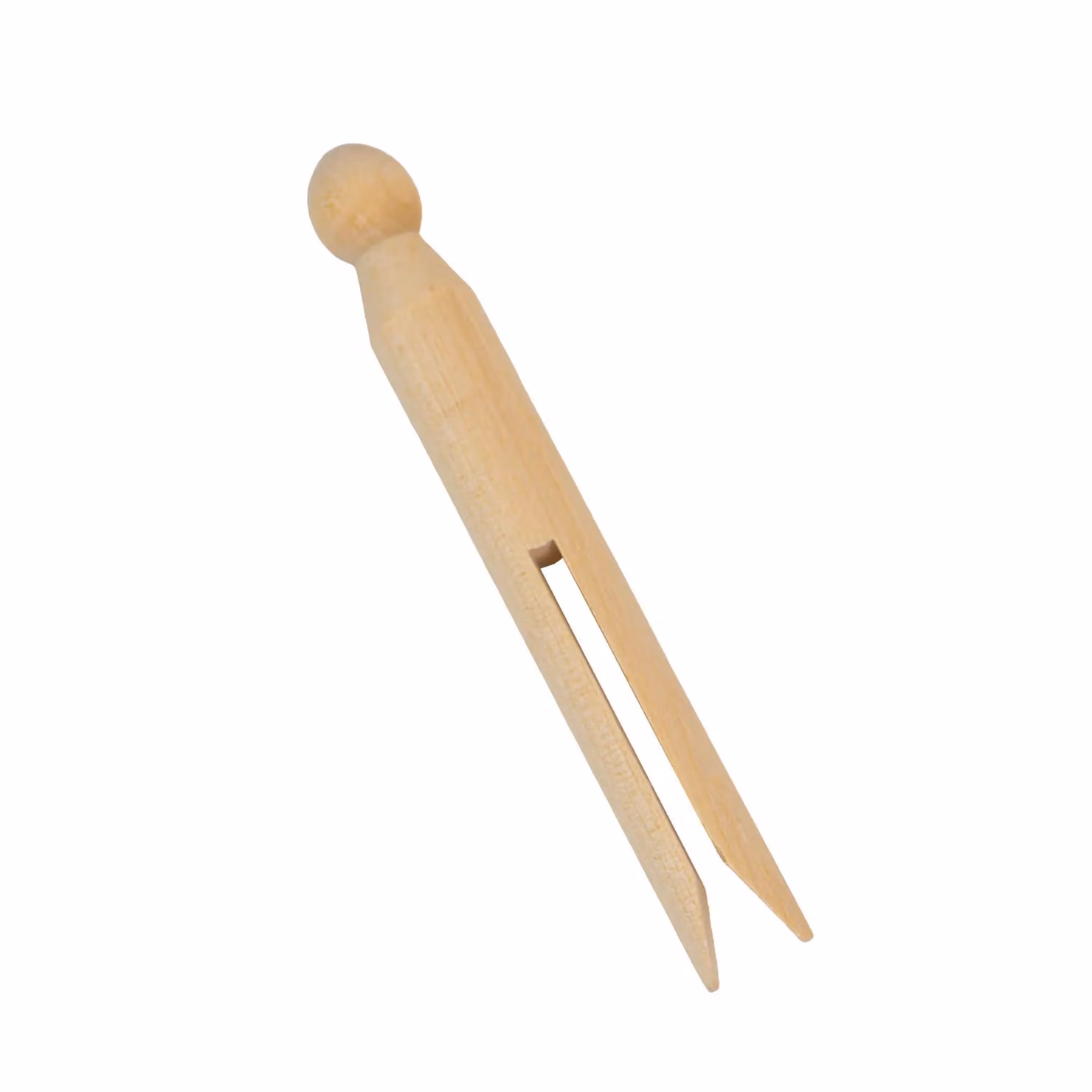 JVL Traditional Wooden Dolly Pegs in Brown and Beige, Pack of 24 – 2