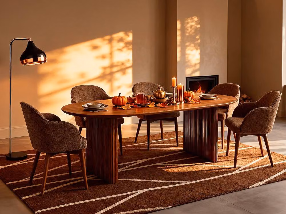Vente-unique Balimela Mango Wood Dining Table in Walnut Brown with 8 Place Settings – 5
