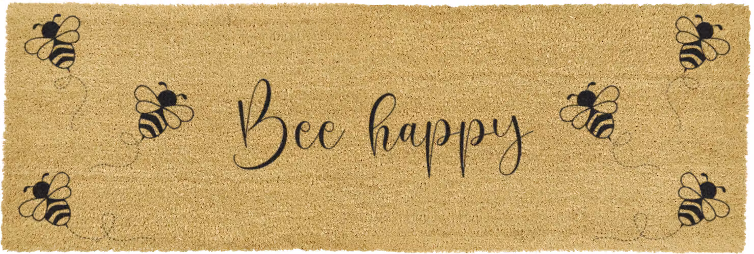Artsy Mats Bee Happy Bee Patio Doormat in Beige, W/D: 120 x 40 cm – 3