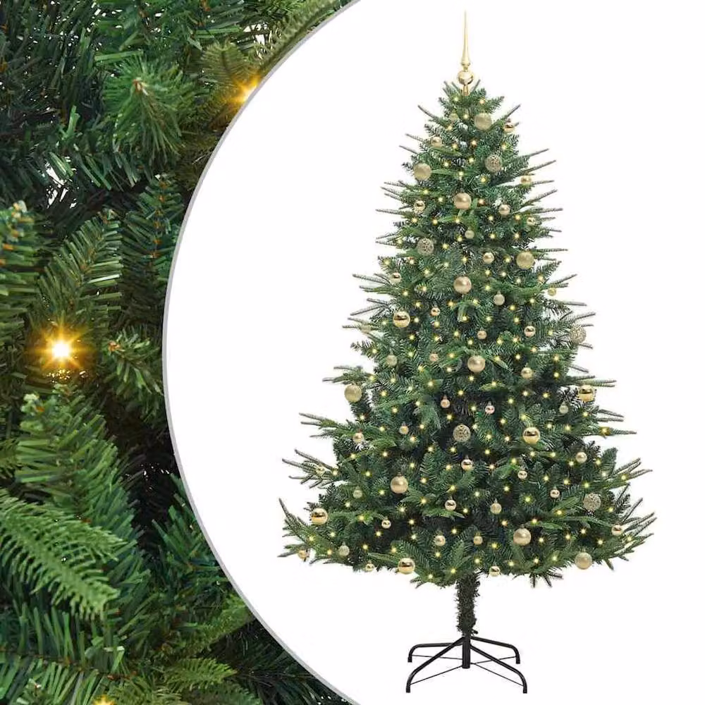 Berkfield Home Pre-lit Artificial Christmas Tree with Ball Set, Green, Height: 240 cm – 2