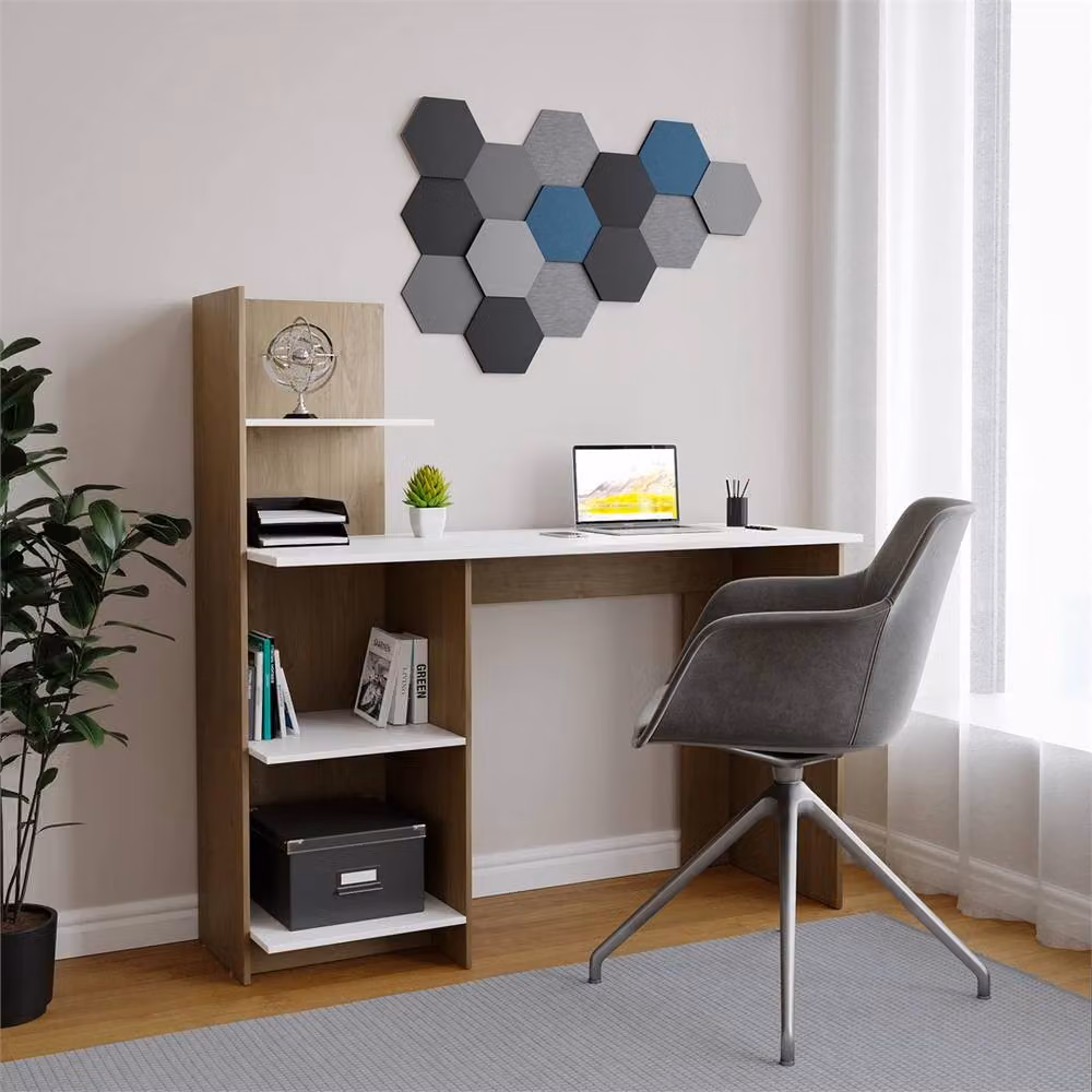 Nordara Beige-Franco Modern 4-Tier Computer Desk for Home Office Study – 3