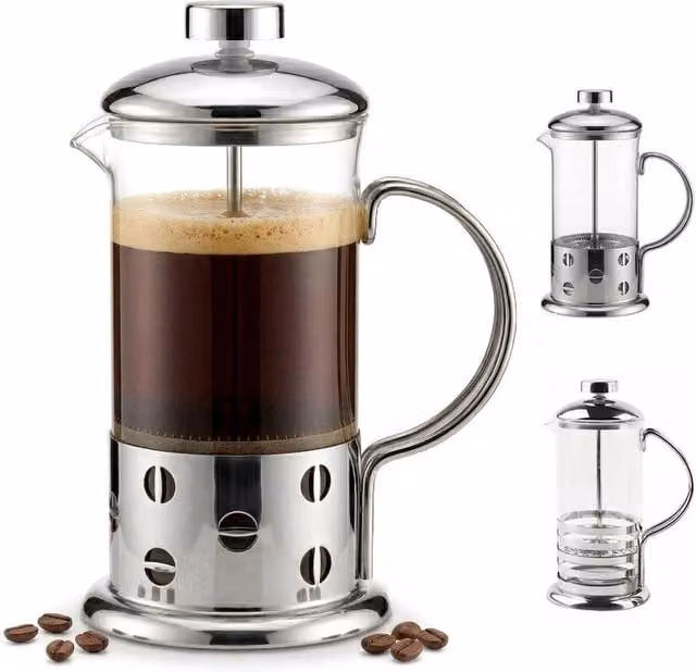 SPETLEK 350ml Stainless Steel and Glass French Press Cafetiere in Clear