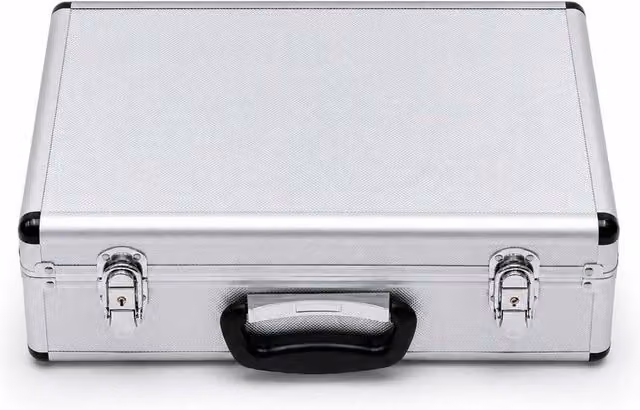 FLAVORA Heavy Duty Metal Storage Carry Box with Handles in Metallic Silver, W/D/H: 40 x 20 x 12.5 cm – 1
