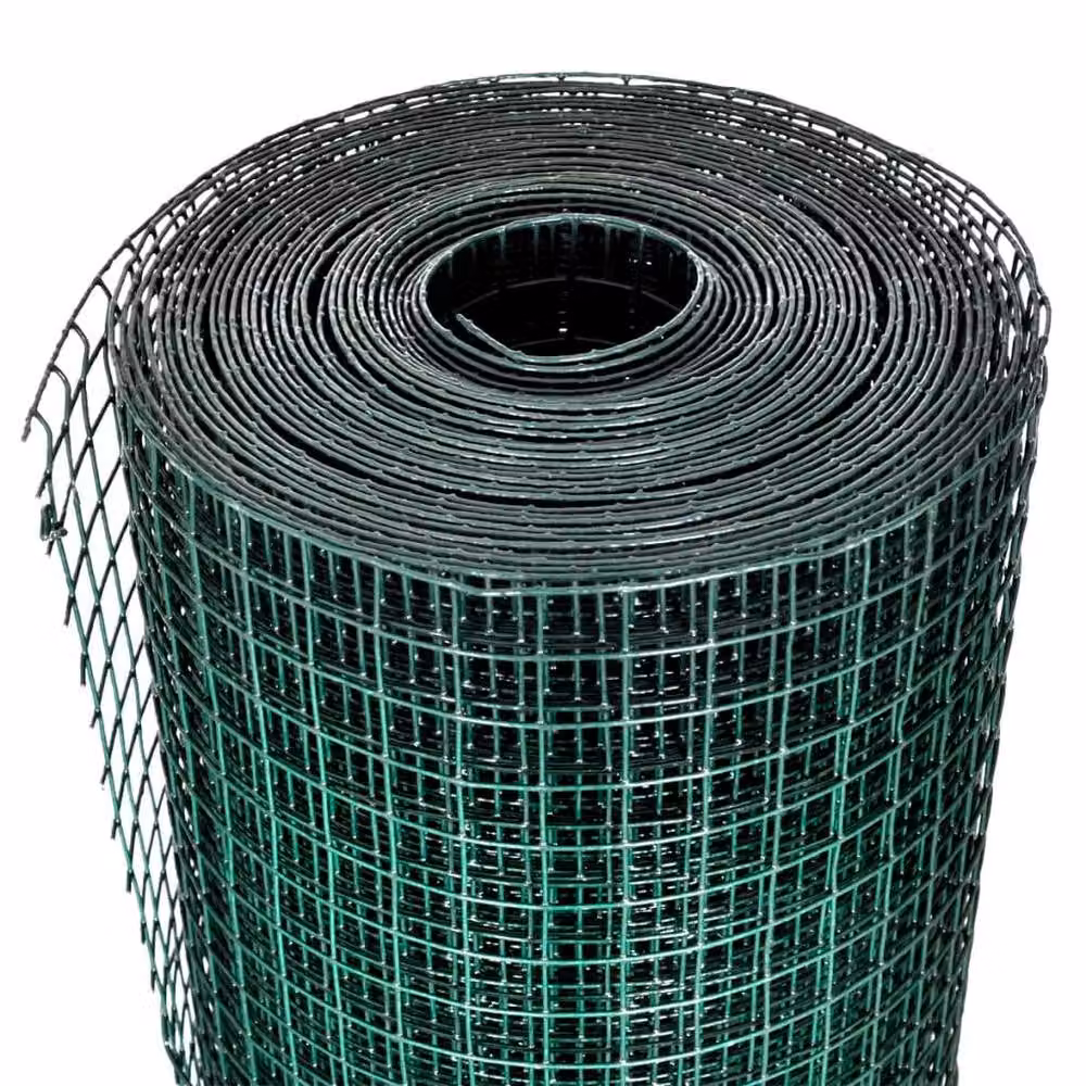 Berkfield Home Green PVC Coated Galvanised Steel Chicken Wire Fence, 10 x 1 m – 3