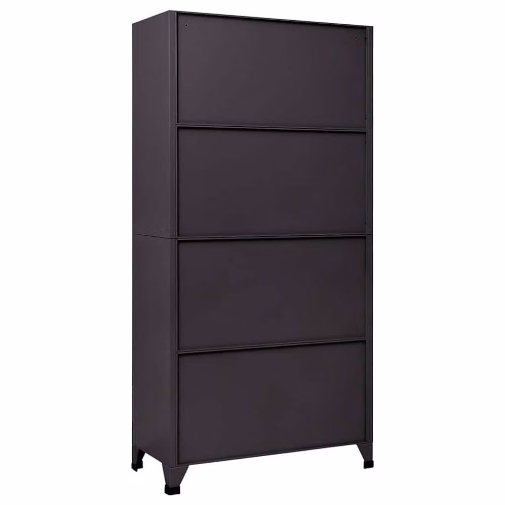 Berkfield Home Anthracite, White and Black Steel Locker Cabinet with Hinged Doors and Lock, W/D/H: 90 x 40 x 180 cm – 3