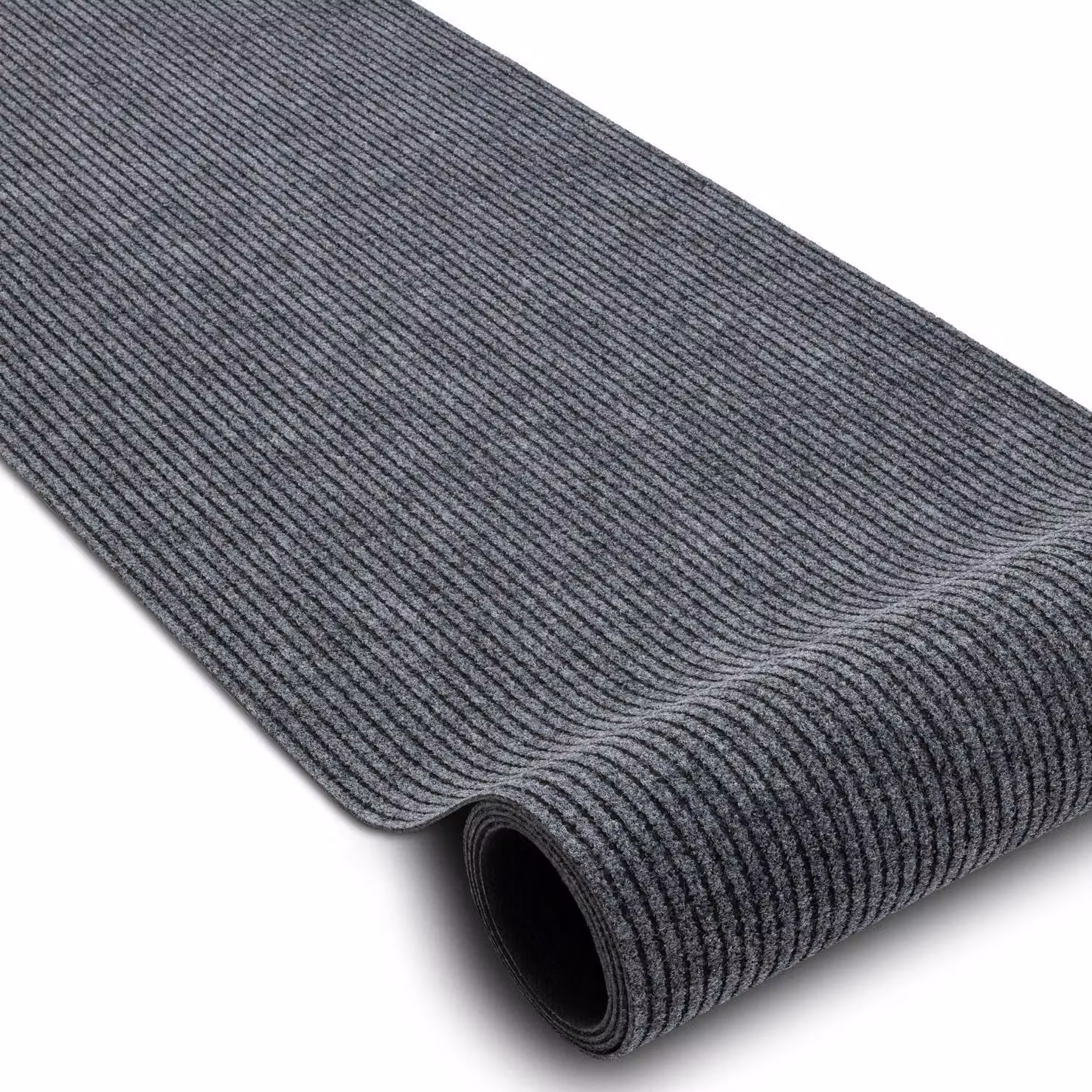 RugsX Grey Non-Slip Striped Polypropylene Runner, W: 120 cm, L: 160 cm – 2