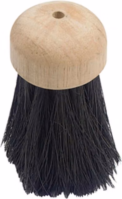 Salmon Hearth Brush in Light Beige with Natural Wood and Fibres
