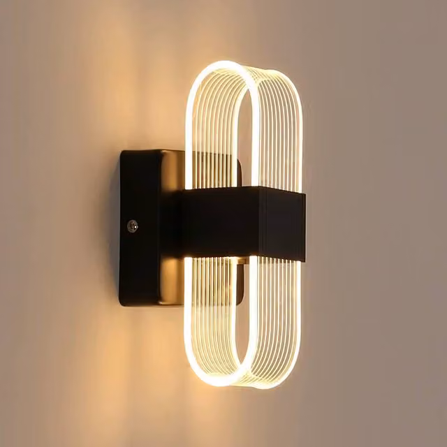 Pheashine Black Oval LED Wall Light, 12W Dimmable, 21 cm
