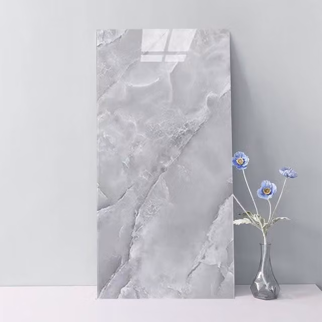 SPETLEK 12 Pack Self Adhesive Marble Look Wall Tiles in Grey for Kitchen and Bathroom Decor