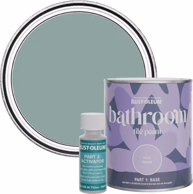 Rust-Oleum Bathroom Tile Paint in Matt Finish, Gresham Blue, 0.75 l