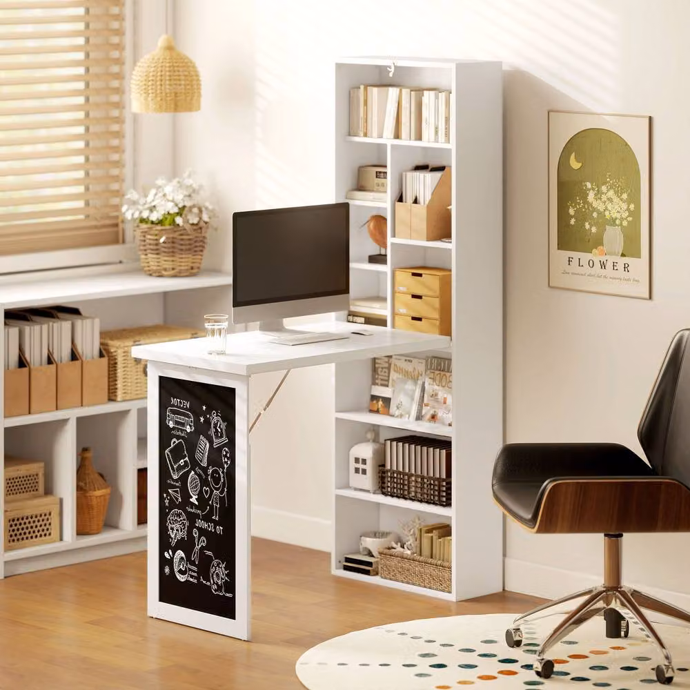 Rolipo 3-In-1 Fold-Out Computer Desk in White – 8