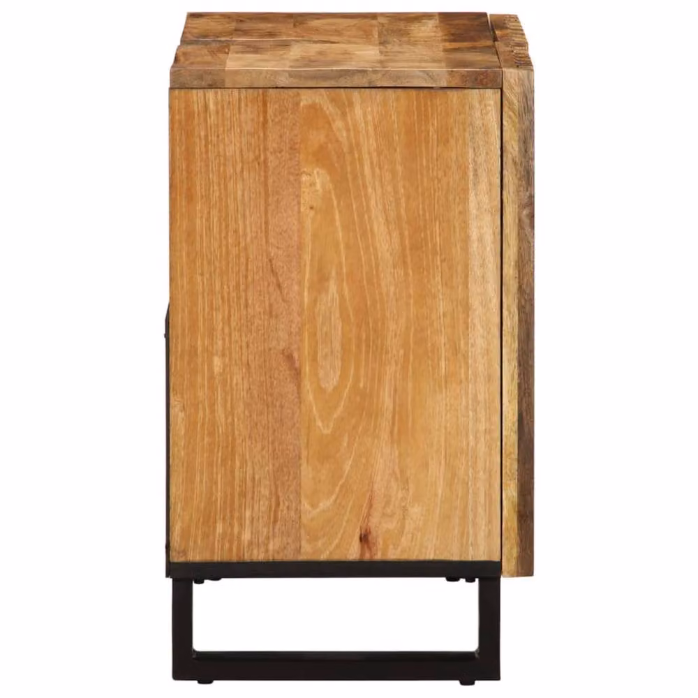 Berkfield Home Brown Solid Mango Wood Bathroom Sink Cabinet, W: 62 cm, D: 34 cm, H: 58 cm – 3