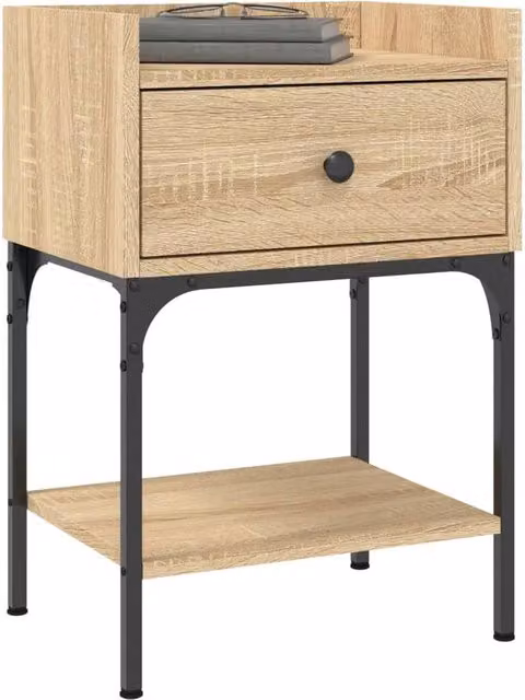 Berkfield Home Elegant Bedside Tables, 2 Piece Set, Sonoma Oak, Light Brown, W: 40.5 cm, D: 31 cm, H: 60 cm