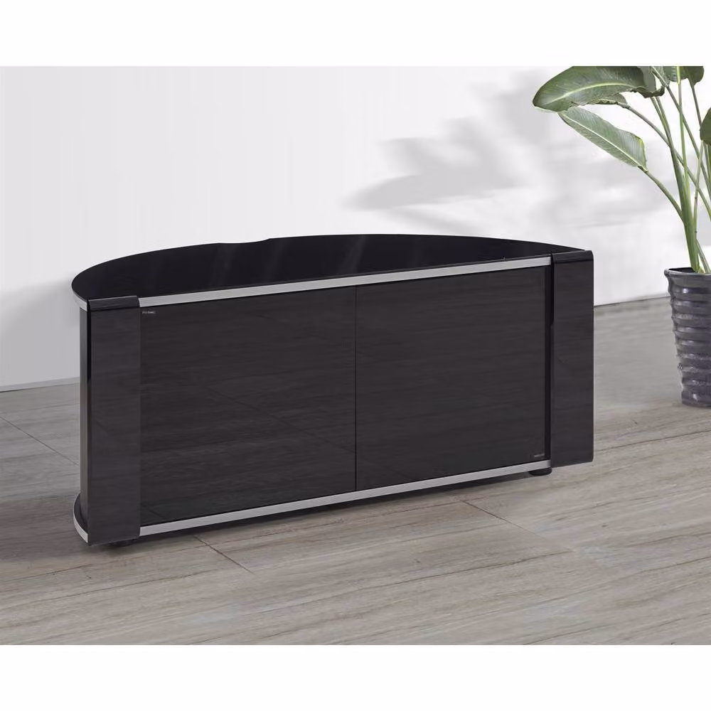 MDA Designs Sirius 1200 TV Cabinet in Black with Glass Details, W: 120 cm, D: 51 cm, H: 44 cm – 5