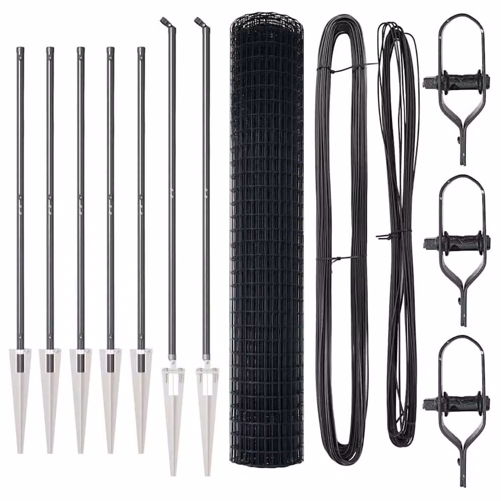 Berkfield Home Euro Fence with 7 Spike Posts, Grey Galvanised Steel, 1.5 x 10 m – 4