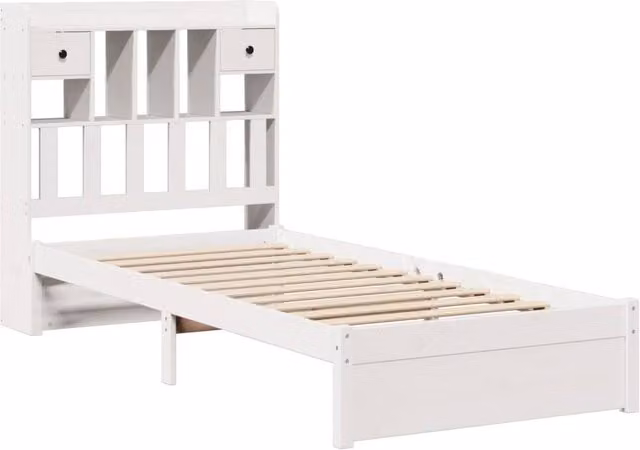 Berkfield Home White Decorative Bookcase Single Bed with Drawers, W/D/H: 90 x 190 cm – 1