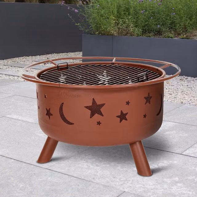 Landmann Moon and Stars Deluxe Garden Firepit in Terracotta