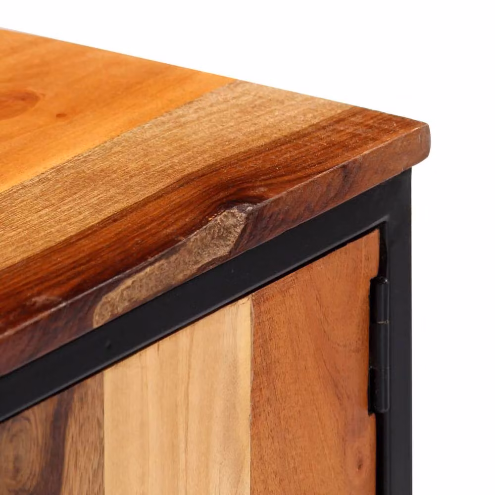 Berkfield Home Mid Century TV Cabinet in Brown Solid Reclaimed Wood and Metal, W/D/H: 120 x 30 x 40 cm – 4
