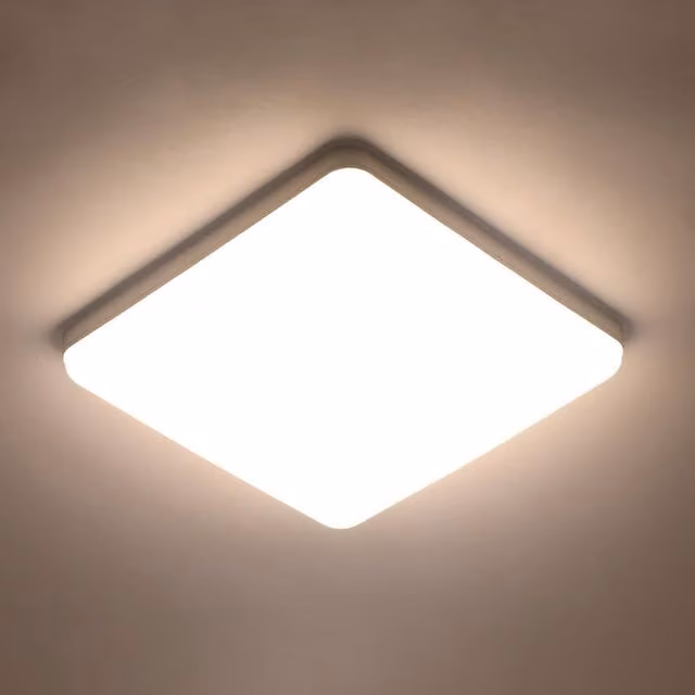 Goeco Modern Square LED Ceiling Light, 36W, 4000K, IP44, White