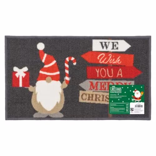 JVL Premium Christmas Gonk Washable Door Mat, Multicolour, W: 40 cm, D: 70 cm – 1