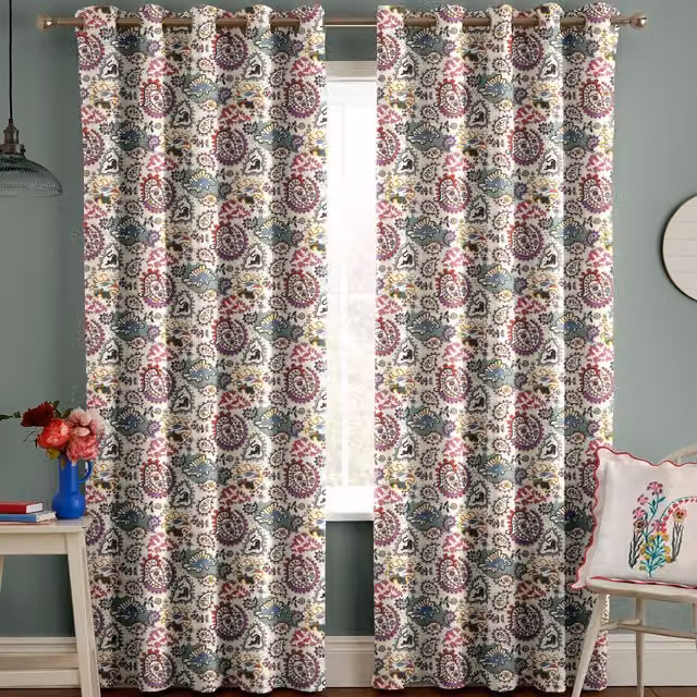 Cath Kidston Paisley Made to Measure Blackout Cotton Eyelet Curtains in Multicolour