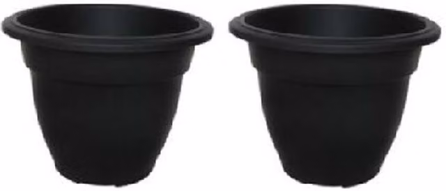 Whitefurze Black Round Bell Plastic Plant Pot and Flower Planter, Diameter: 45 cm
