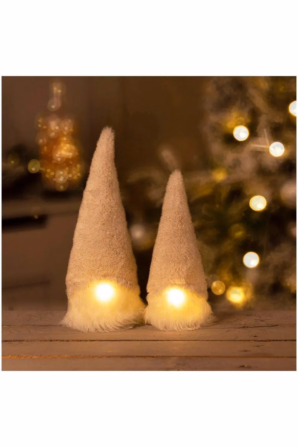 Netagon Home Sammi Light Up Christmas Gonk Gnome Ornament in White – 3